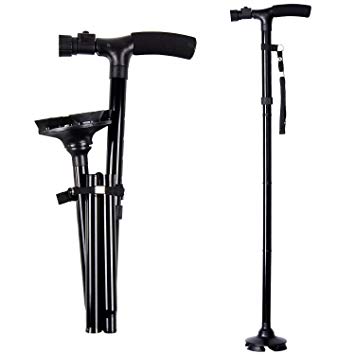355x355 Ohuhu Folding Walking Cane With Led Light, Adjustable