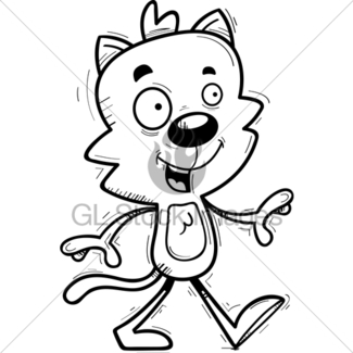 325x325 Cartoon Female Cat Walking Gl Stock Images