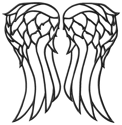 500x515 Walking Dead Daryl Dixon Wings Applique Or Embroidery Design