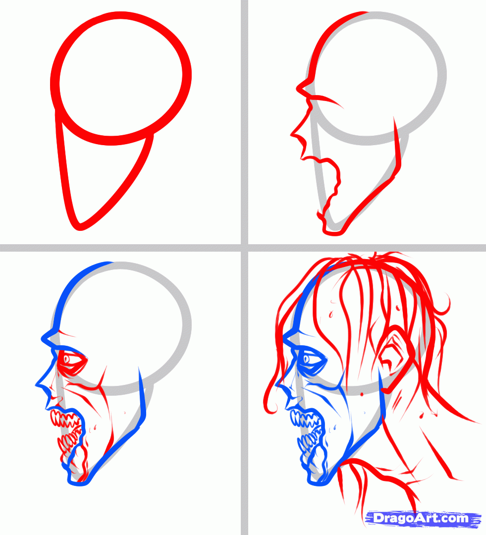 981x1080 How To Draw A Walker, Walking Dead Zombie, Step