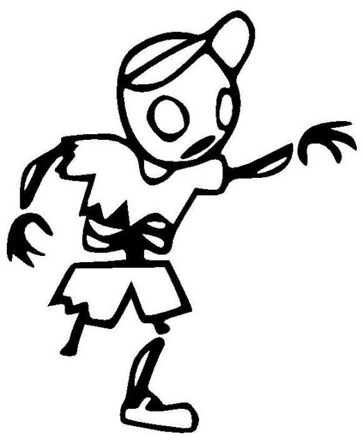 522x640 Zombie Little Boy Vinyl Decal Sticker Bumper Window Wall Family