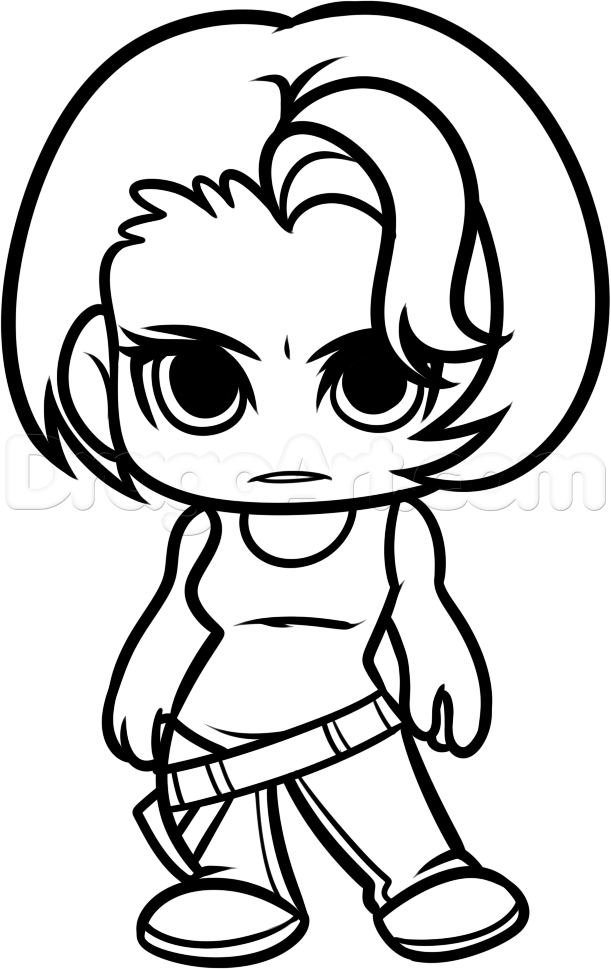 611x969 how to draw chibi maggie from the walking dead step character