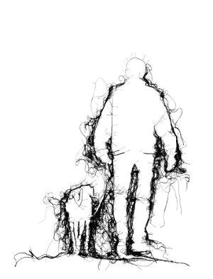 300x392 Drawing Of A Person Walking A Dog Troller Us