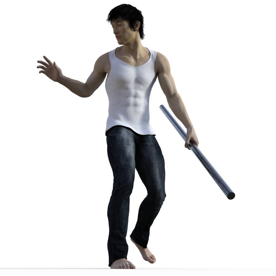 900x900 figure drawing pose ofmale, martial art, casual, action, standing