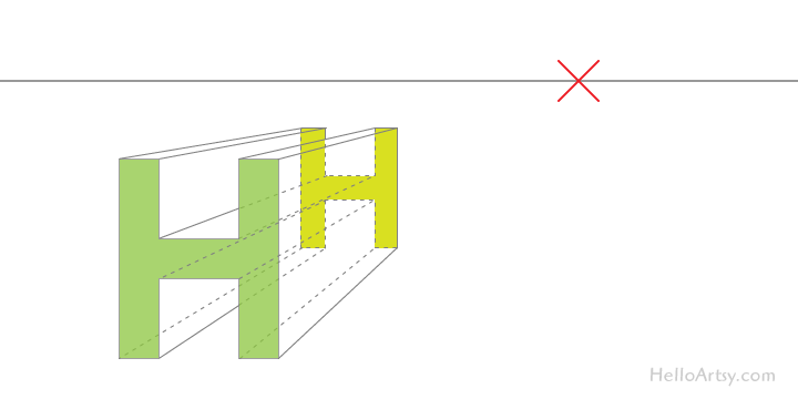 720x360 One Point Perspective Drawing Step