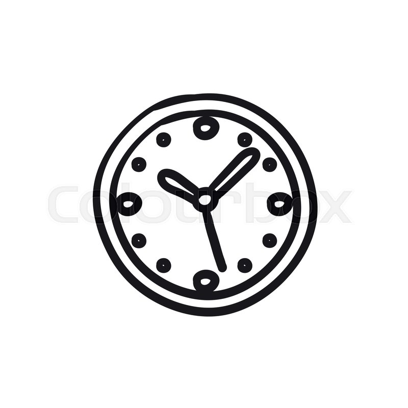 800x800 Wall Clock Vector Sketch Icon Isolated Stock Vector Colourbox