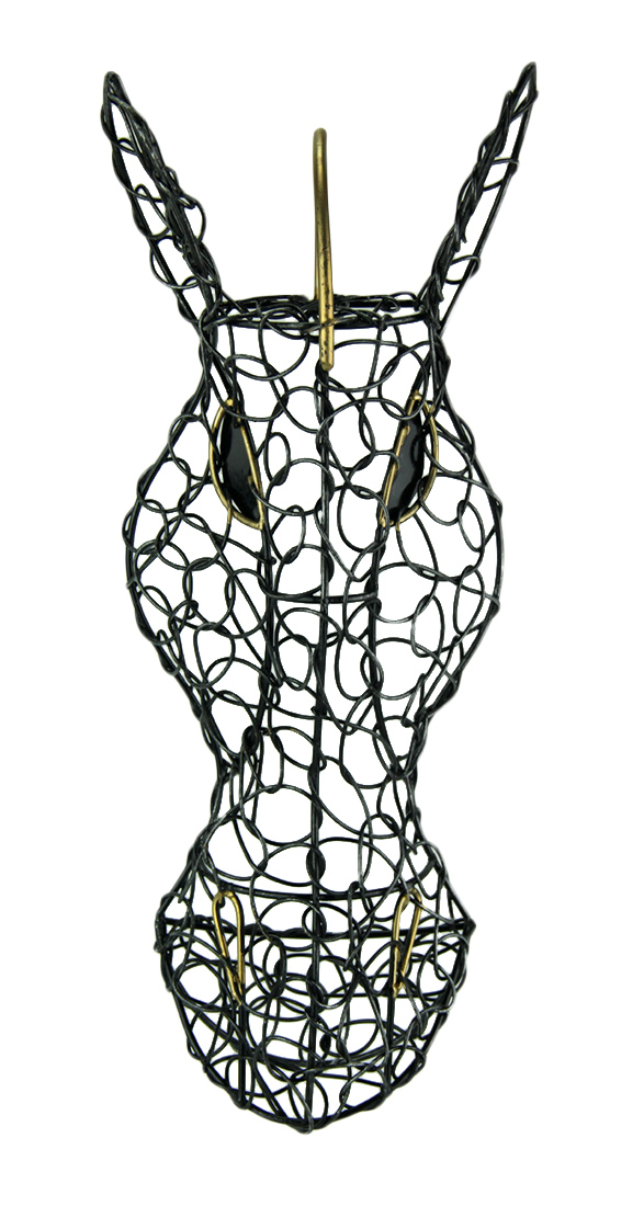 587x1100 Zeckos Silver Finish Looped Metal Zebra Head Wall Hanging