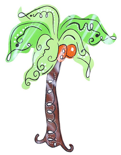 500x642 Big Inch Tropical Palm Tree Tin Metal Wall Hanging Decor