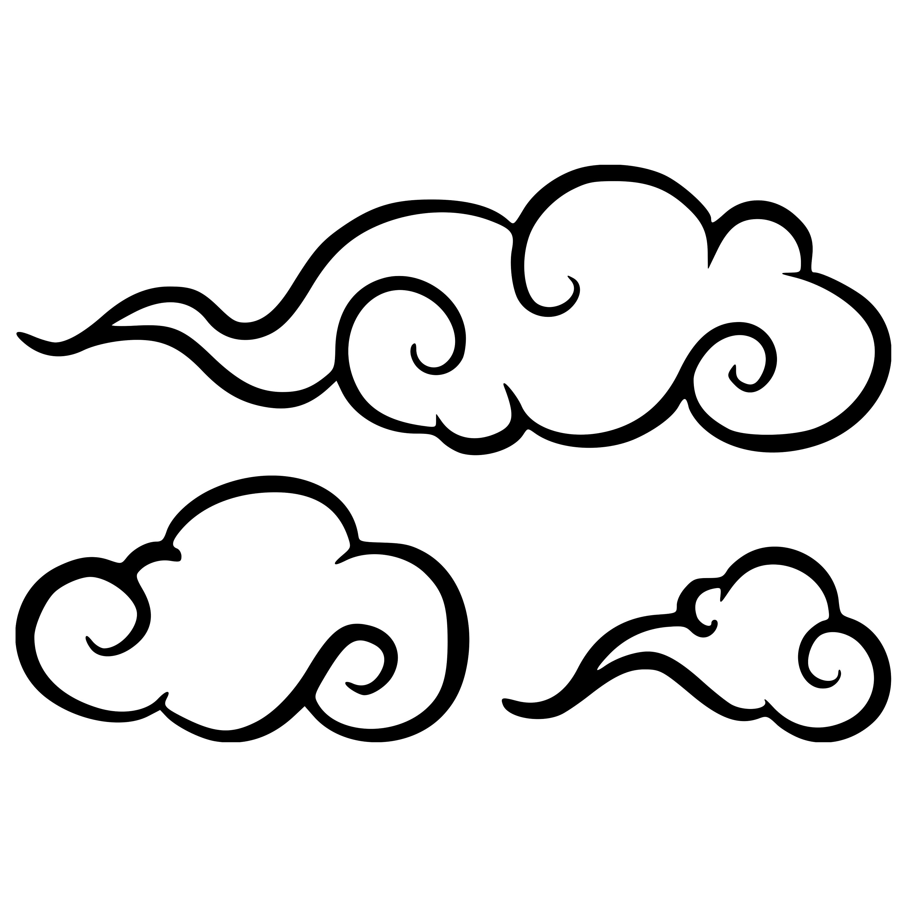 3000x3000 Set Of Chinese Or Japanese Clouds Wall Vinyl Decal Stickers Etsy