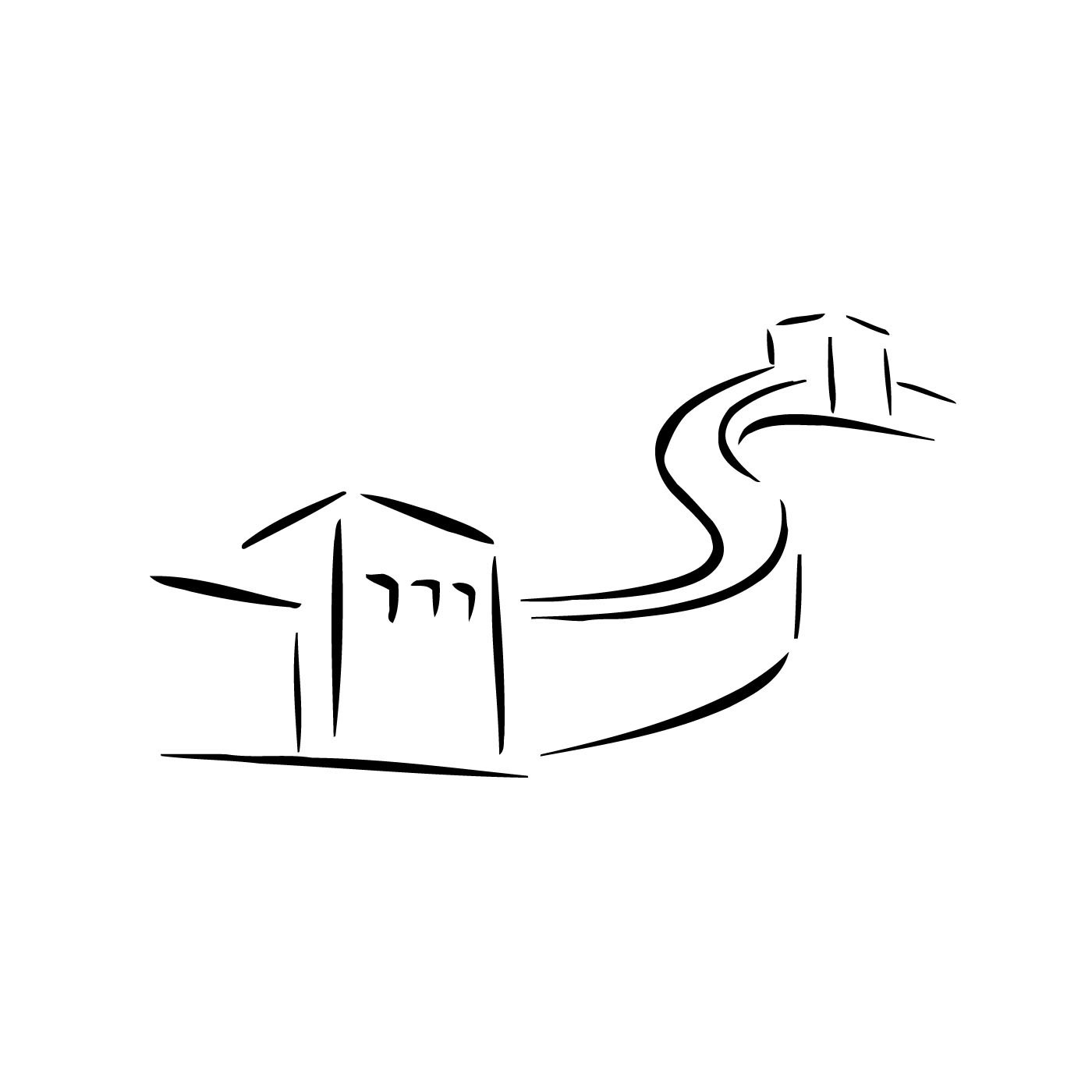 1400x1400 Shop Great Wall Of China Black Vinyl Decal