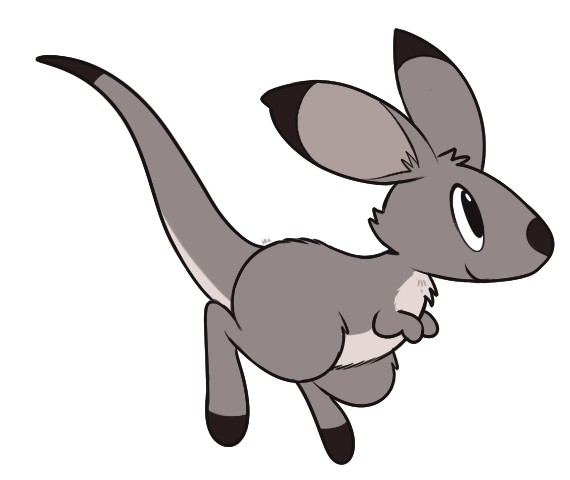 570x480 rumwik quick brush drawing of a wallaby ish critter! cute