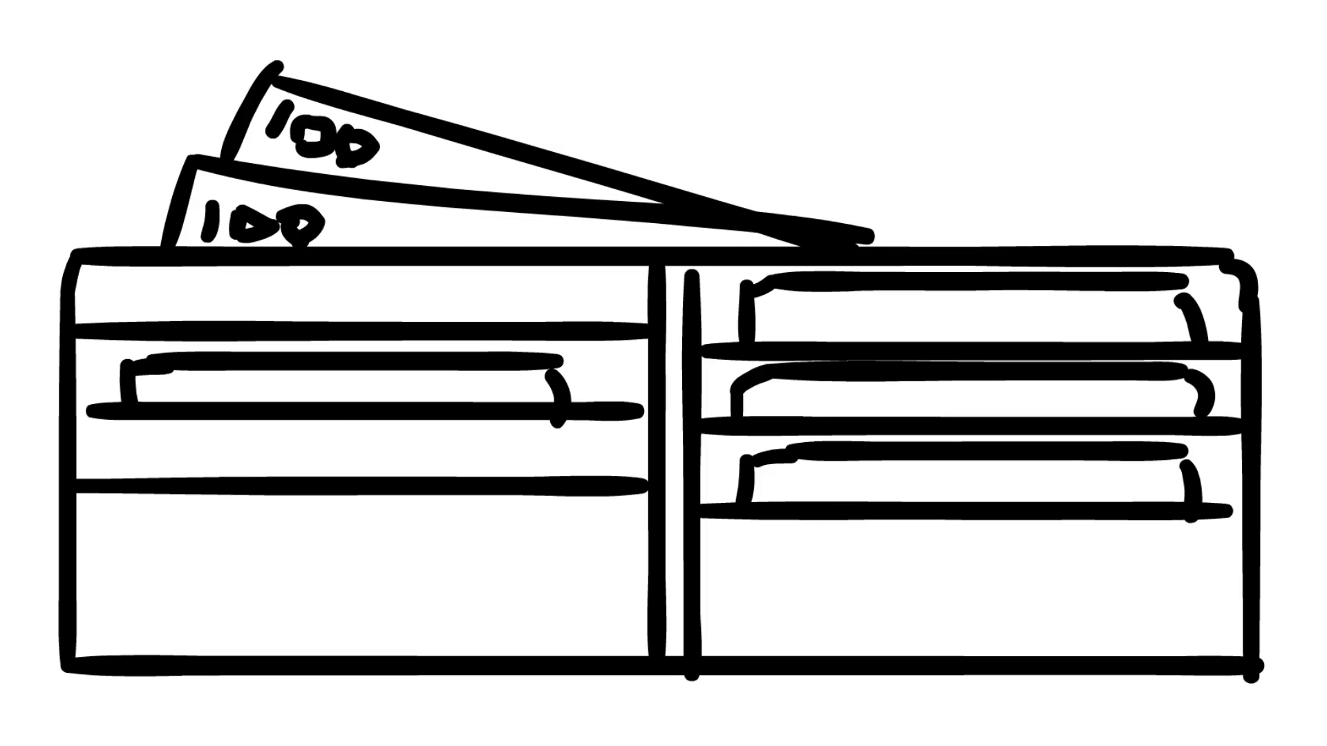 1920x1080 Wallet With Cash And Cards Line Drawing Illustration Animation