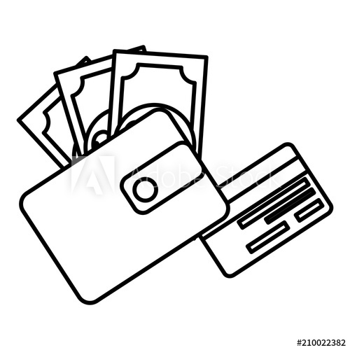 500x500 Wallet Money With Bills And Credit Card Vector Illustration Design