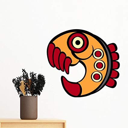 425x425 Indian Abstract Art Drawing Piranha Amazon Removable