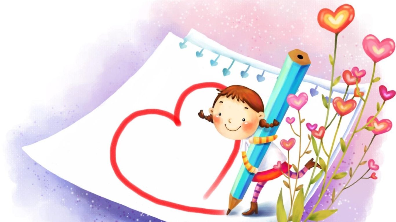 1366x768 Girl, Child, Drawing Wallpaper Hd Wallpapers