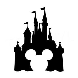300x300 Walt Disney Castle Silhouette On Outline