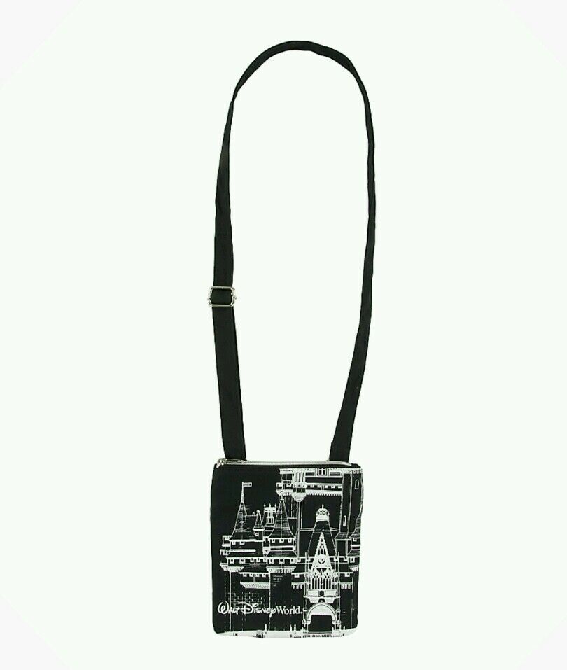 810x957 disney parks walt disney black crossbody castle sketch purse