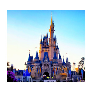 300x300 The Castle At Sunset Walt Disney World Photograph