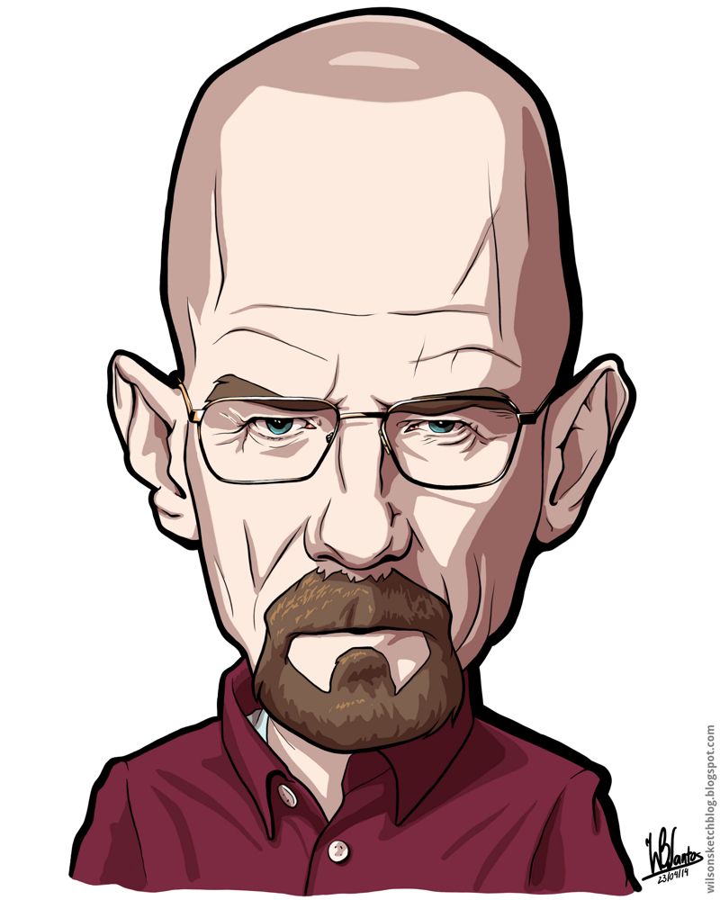 800x1000 walter white breaking bad cartoon design, caricature, sketches