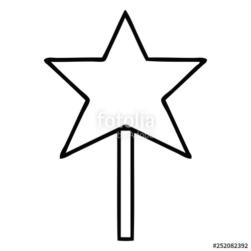 500x500 Line Drawing Cartoon Star Wand Stock Image And Royalty Free