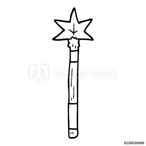 500x500 Line Drawing Cartoon Wand