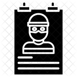 256x256 Wanted Poster Icon Of Glyph Style