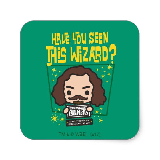 540x540 Cartoon Sirius Black Wanted Poster Graphic Square Sticker