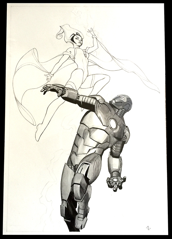 578x800 X Men Preliminary Cover Art Featuring Storm And War Machine