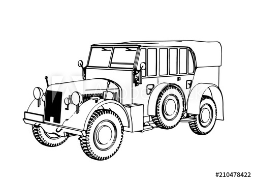 500x354 Sketch Of An Old War Machine Vector