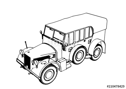 500x354 Sketch Of An Old War Machine Vector Stock Image And Royalty Free