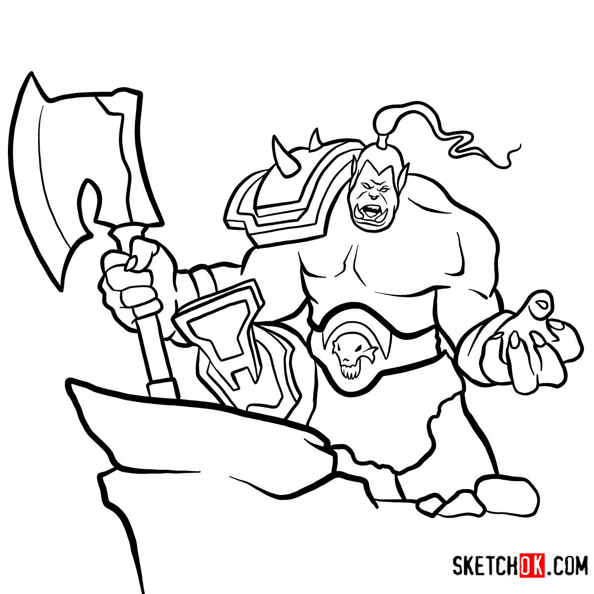 1200x1200 How To Draw Grommash Hellscream World Of Warcraft