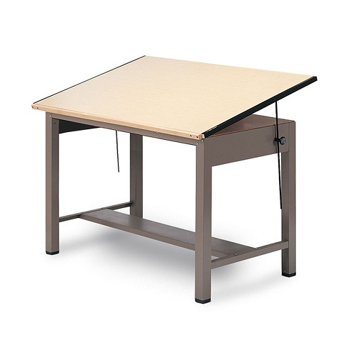 500x500 mayline ranger steel post drawing table