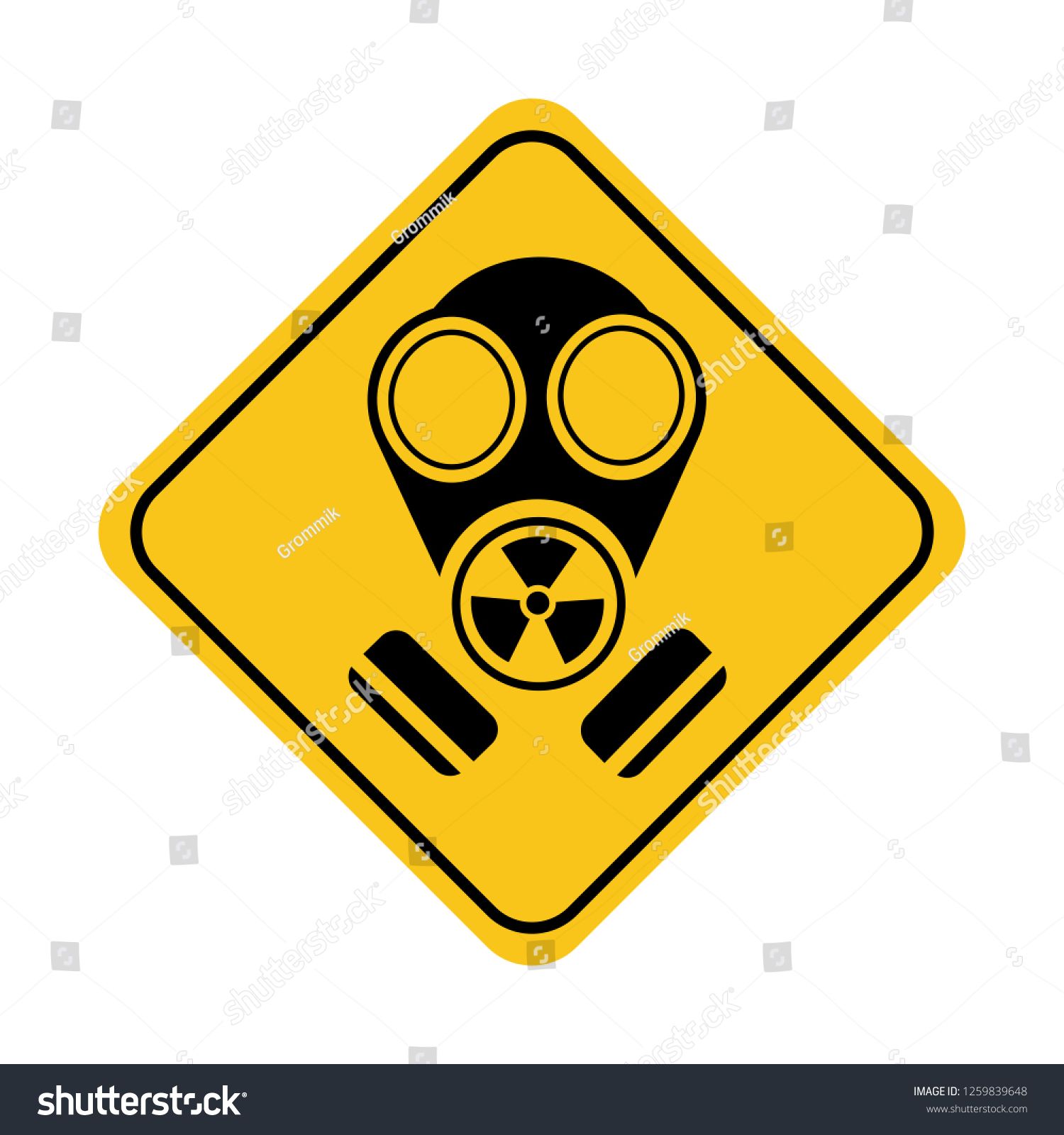 1500x1600 Simple Drawing Of A Sign With The Image Of A Gas Mask, Warning