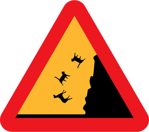 500x445 Vector Drawing Of Raining Cats And Dogs Warning Road Sign Public