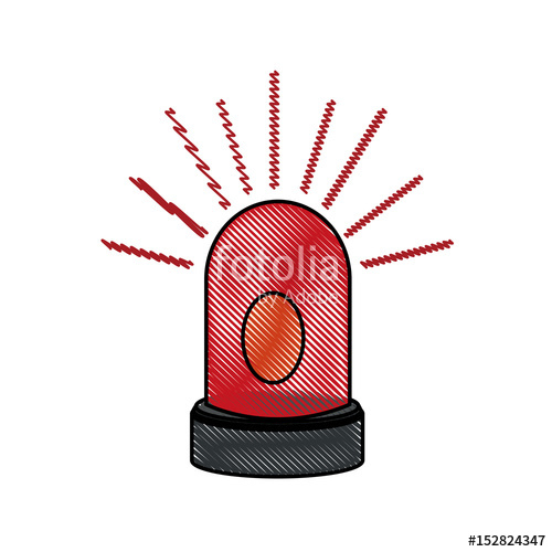 500x500 Drawing Alarm Warning Technology System Virus Vector Illustration