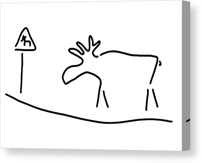 661x534 Elk Sweden Norway Warning Canvas Print Canvas Art