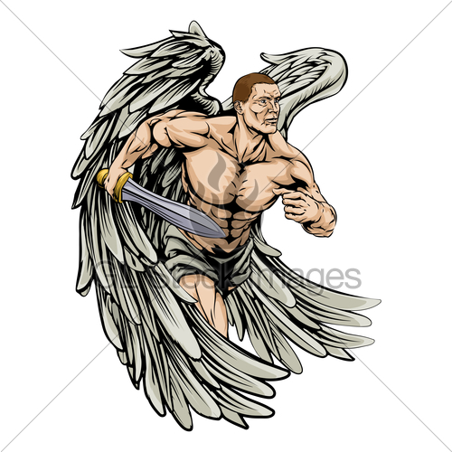 500x500 Warrior Angel Mascot Gl Stock Images