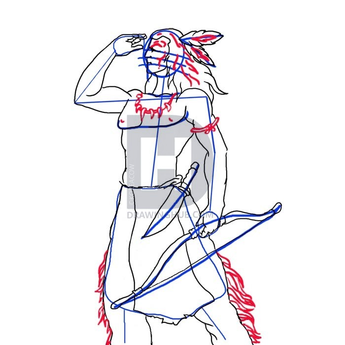 700x700 How To Draw A Indian Warrior, Step