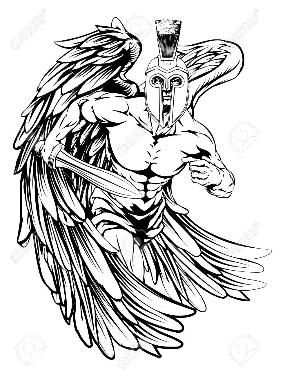 983x1300 Huge Collection Of 'angel Warrior Drawing' Download More Than