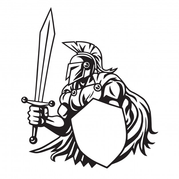 626x626 Spartan Warrior Line Drawing Logo Vector Premium Download