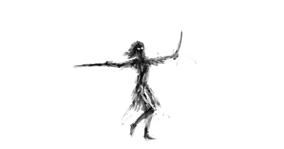 910x480 Warrior Girl Fights With Two Stock Footage Video