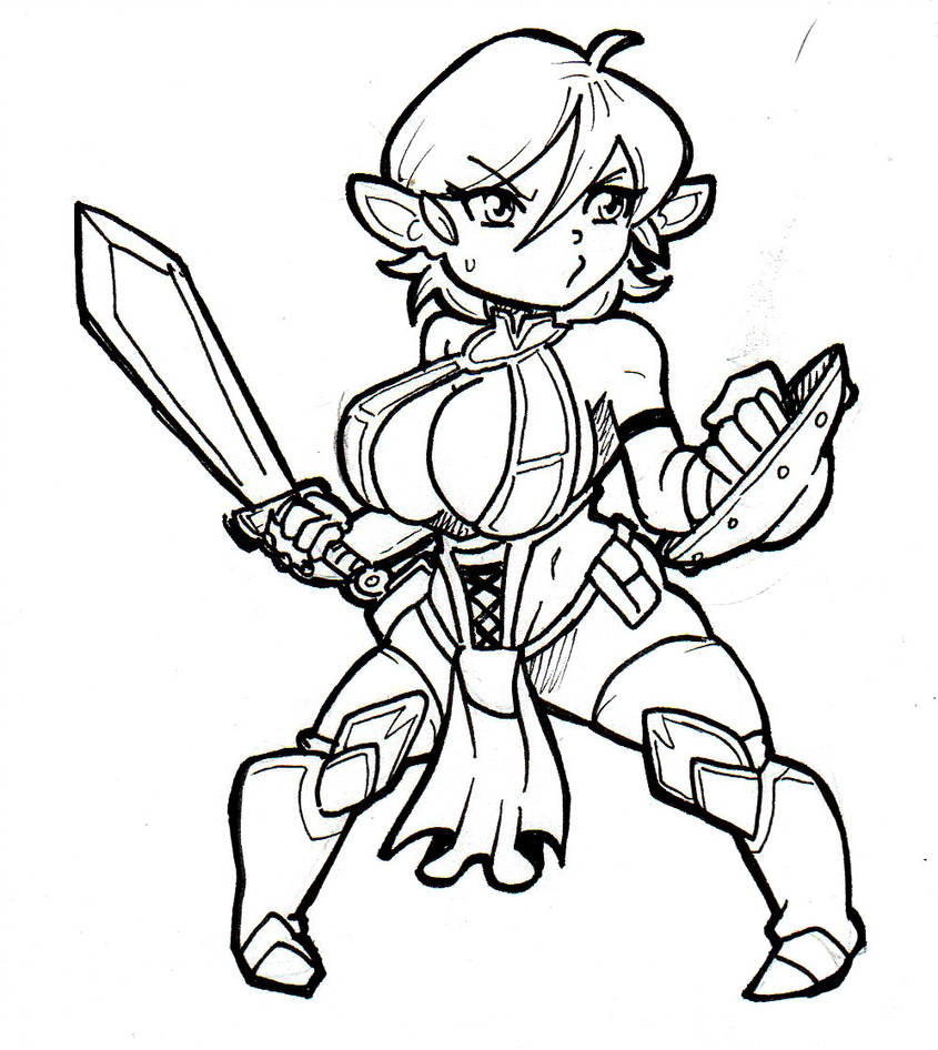 845x946 Busty Warrior Elf Girl