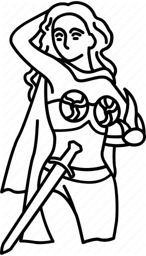 293x512 amazon, freya, goddess, norse, queen, warrior, woman icon