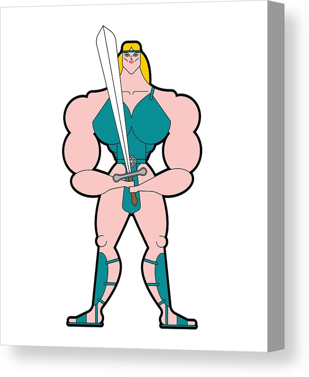 615x750 Amazon Female Isolated Woman Warrior Vector Illustration Canvas