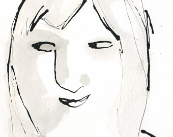 340x270 Ink And Wash Drawing Etsy