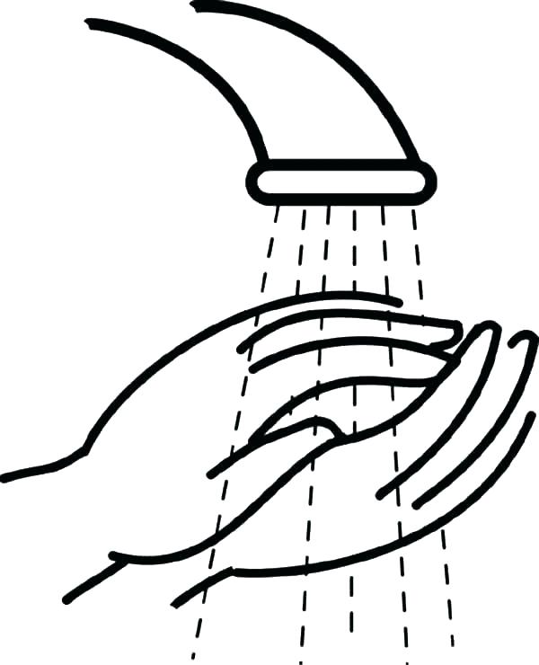 600x740 Hand Coloring Washing Hands Coloring Pages Hand Your Colouring