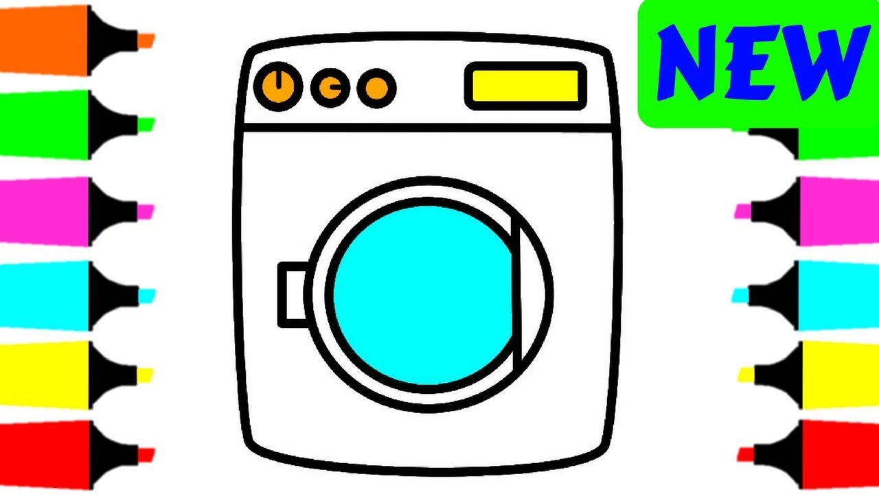 1280x720 Washing Machine Coloring Page