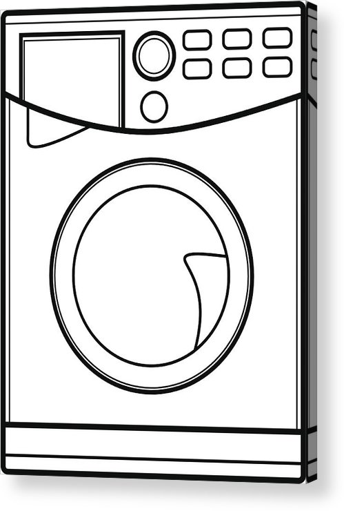 499x740 Symbol Of Washing Machine Line Art Vector Illustration Acrylic