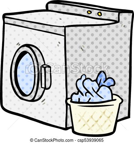 441x470 Cartoon Washing Machine And Laundry