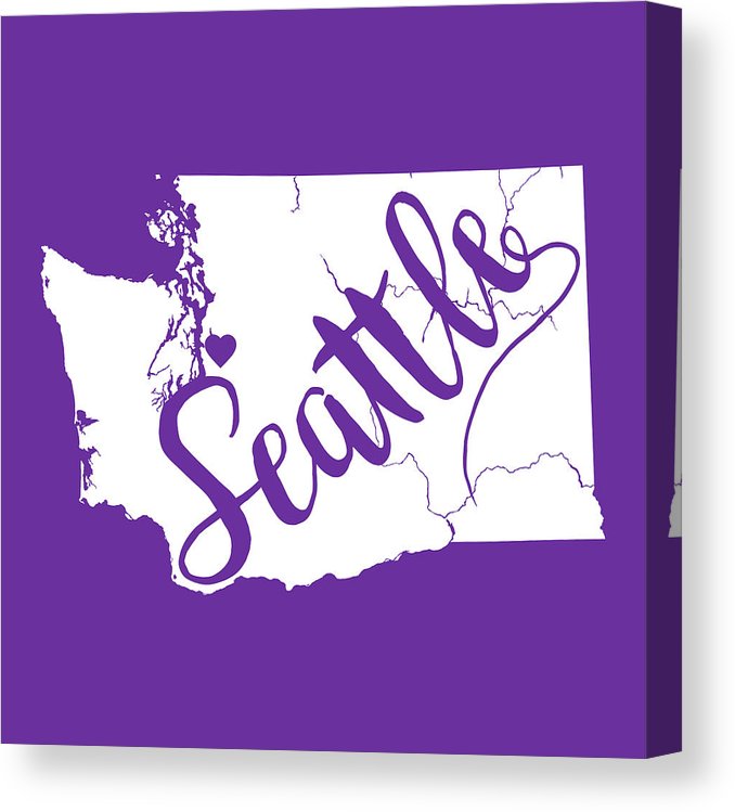 678x749 Seattle, Washington State Vector Map Canvas Print Canvas